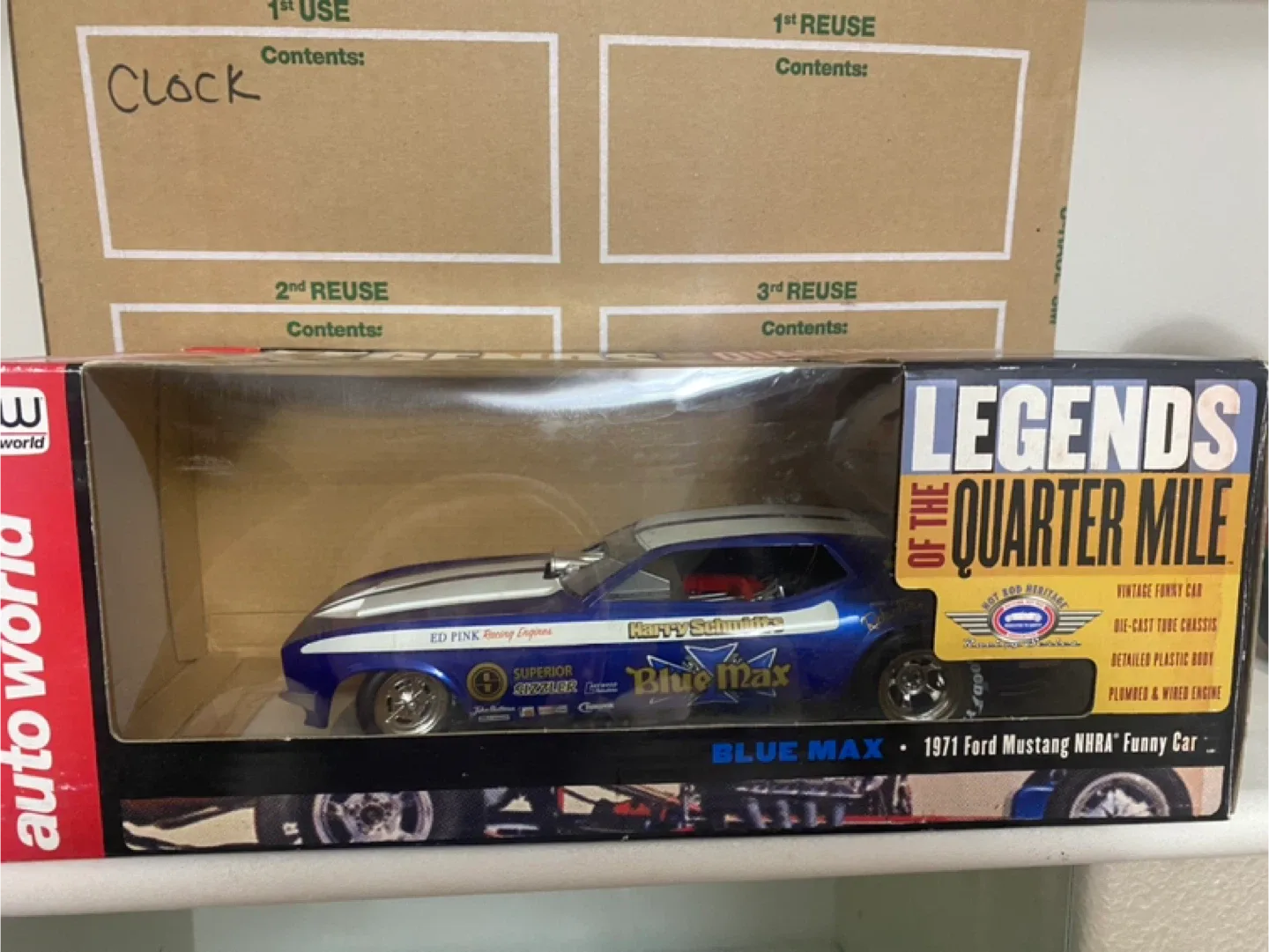 Auto World Legends Blue Max 1971 Ford Mustang NHRA Funny Car