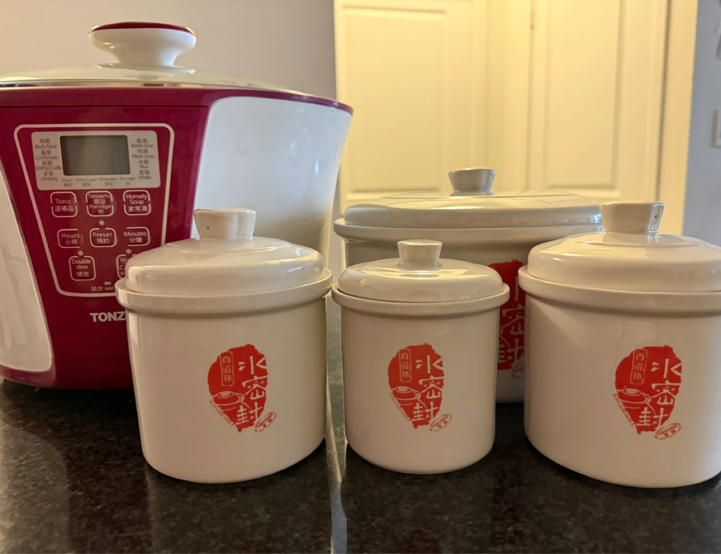 TONZE Slow Cooker with Ceramic Pots