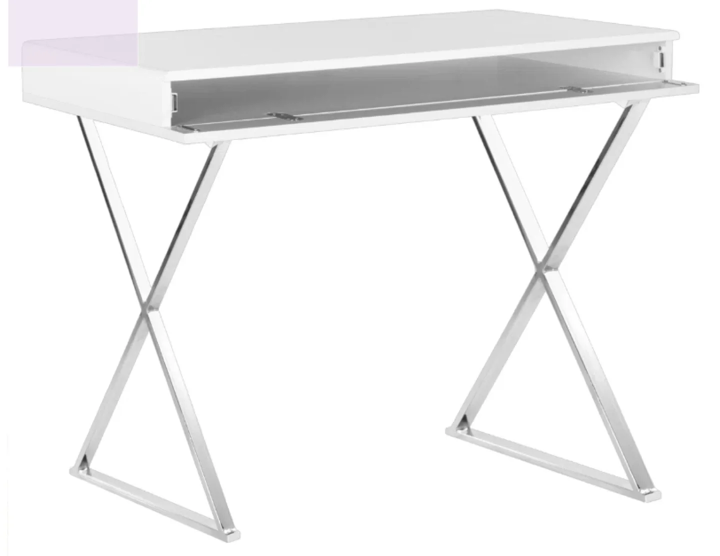 White Desk with Chrome Legs