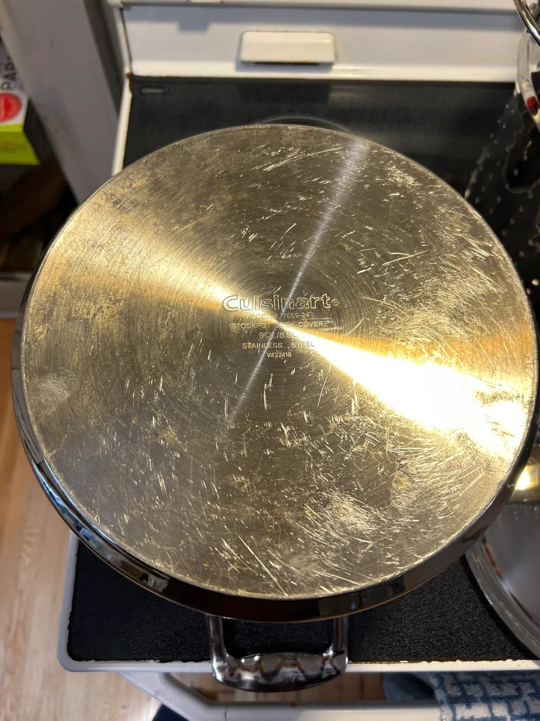 Cuisinart 9 Quart Stockpot soup Steamer Strainer + Lid stock pot image indicator(5)