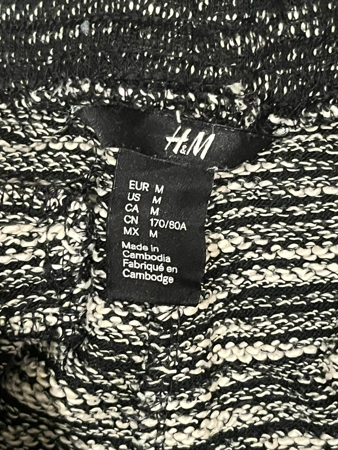 H&M Black & White Knit Pants - Size M - photo 3