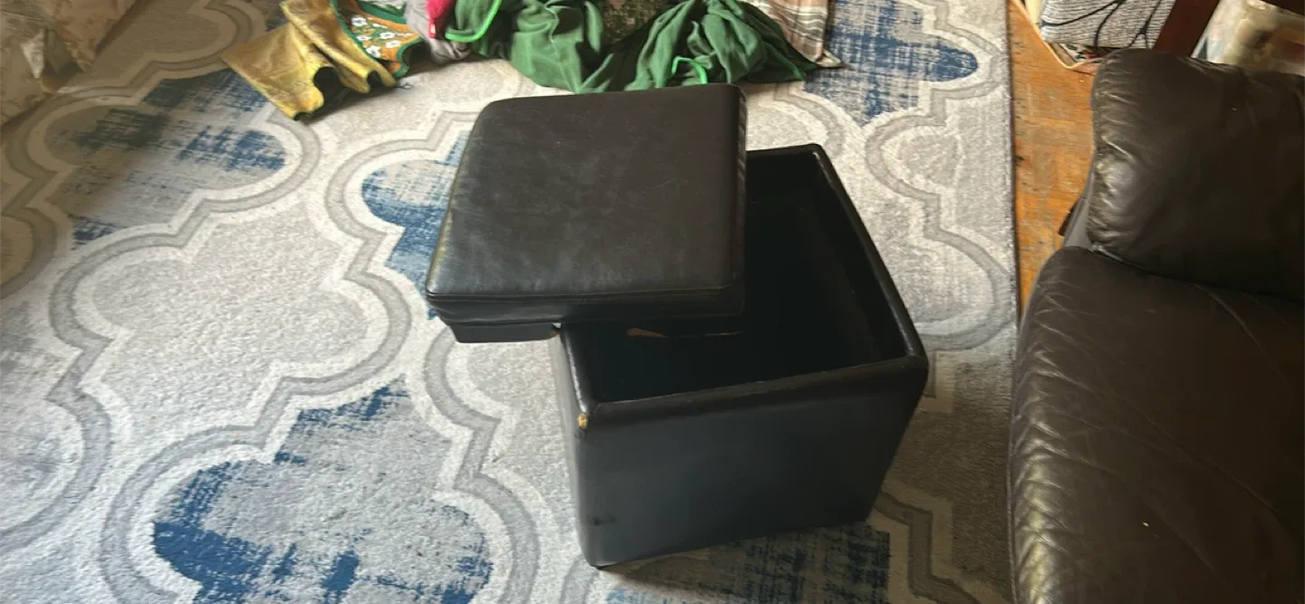 Leather Sofa and Ottoman Set - Brown