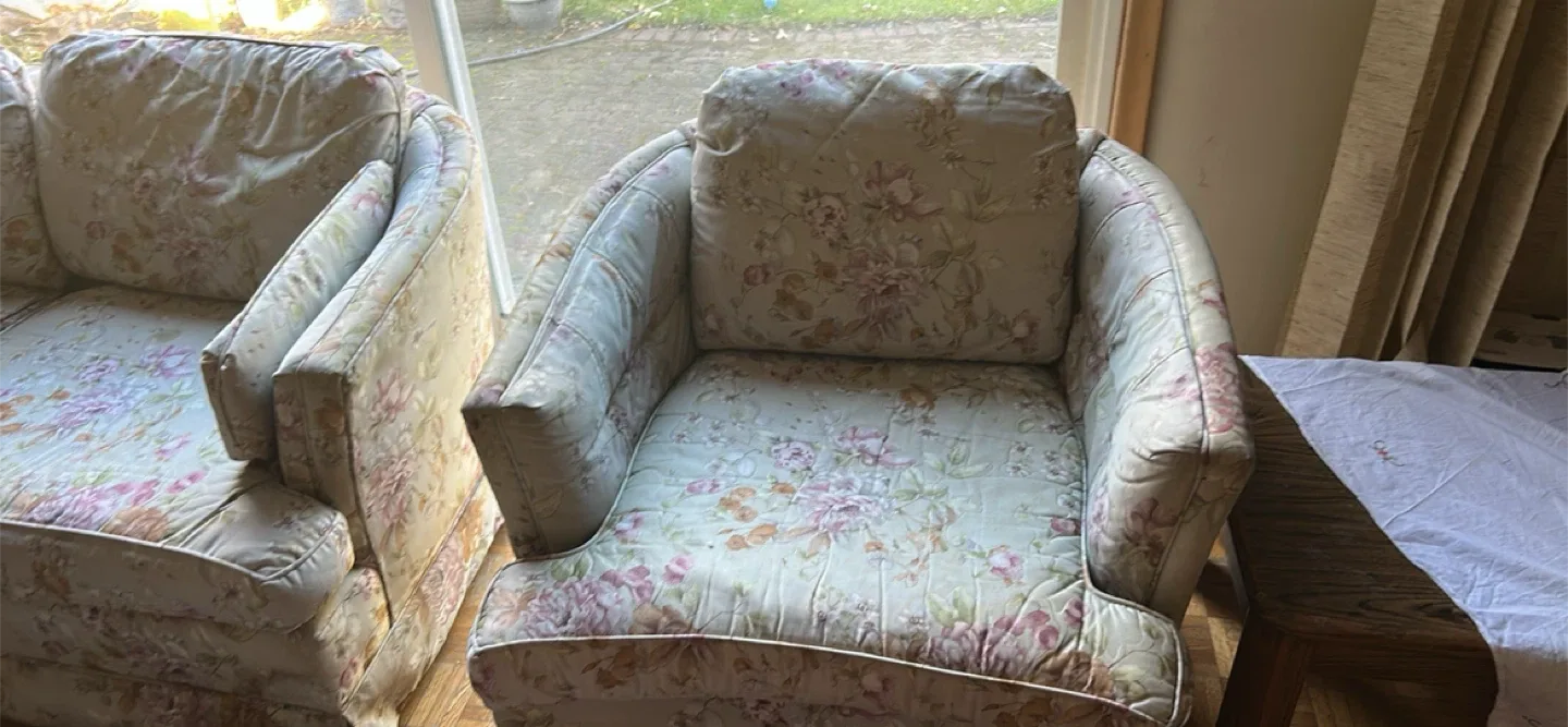 Floral Sofa and Armchair Set