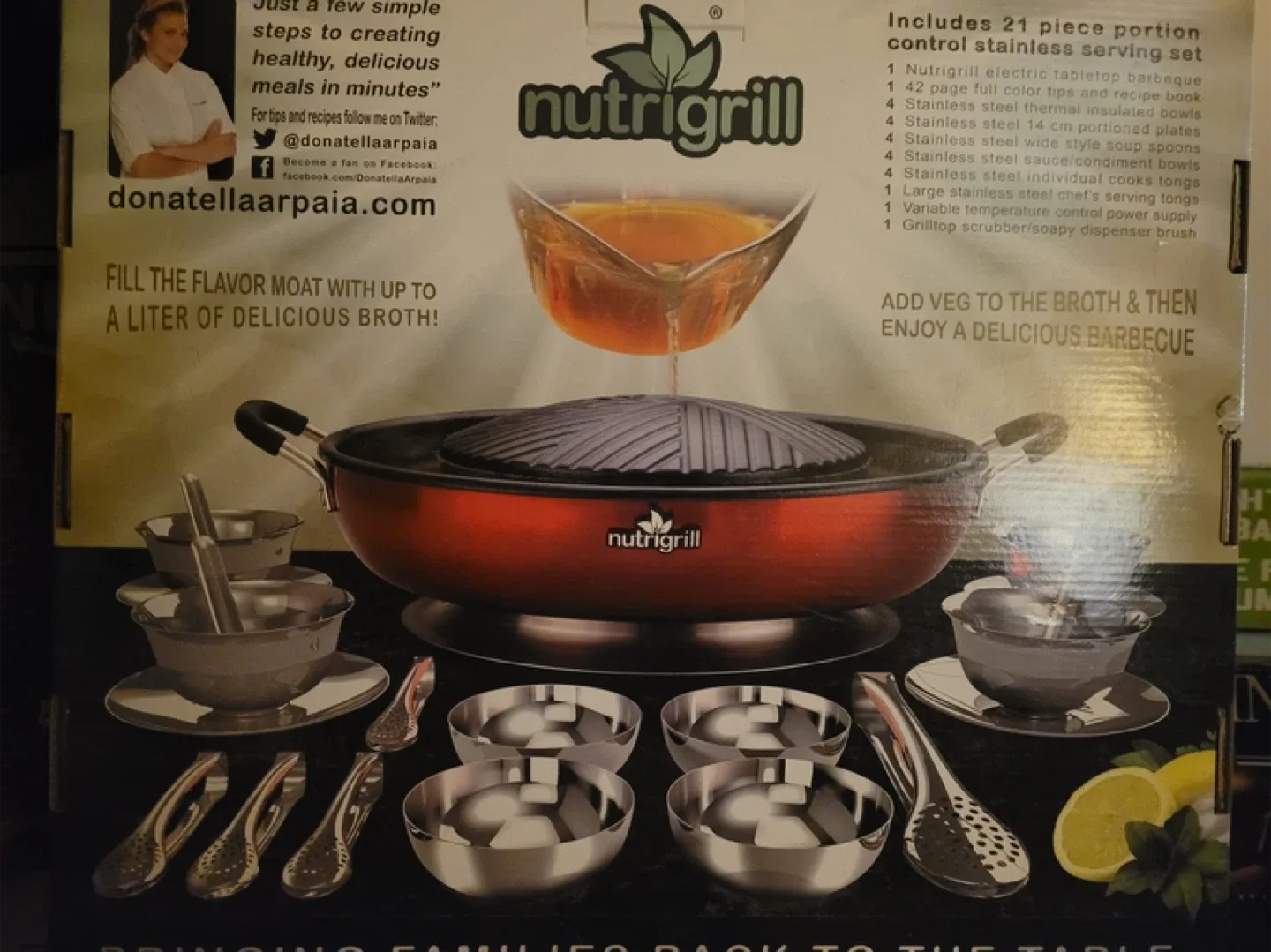 NutriGrill 1200w Electric Tabletop BBQ