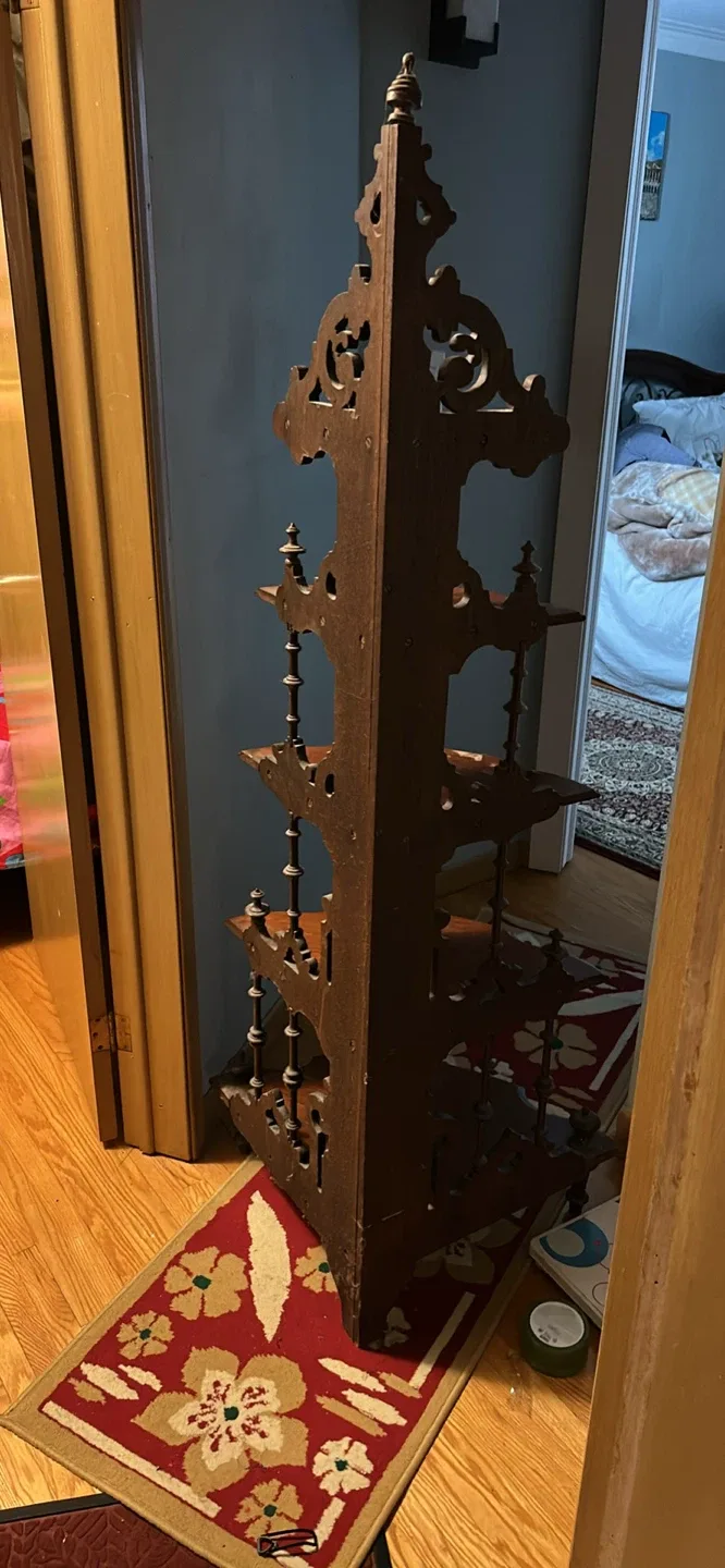 Corner Shelf - Dark Wood