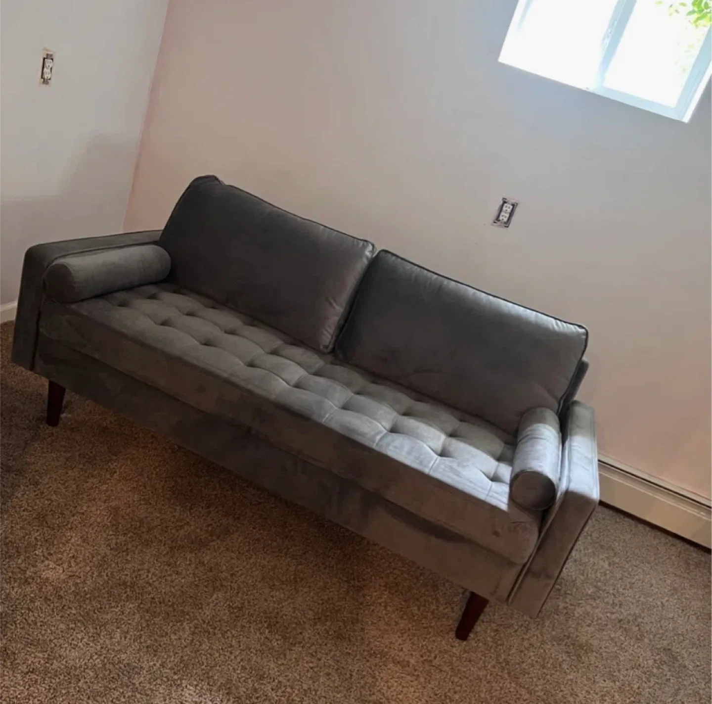 Grey Velvet Sofa