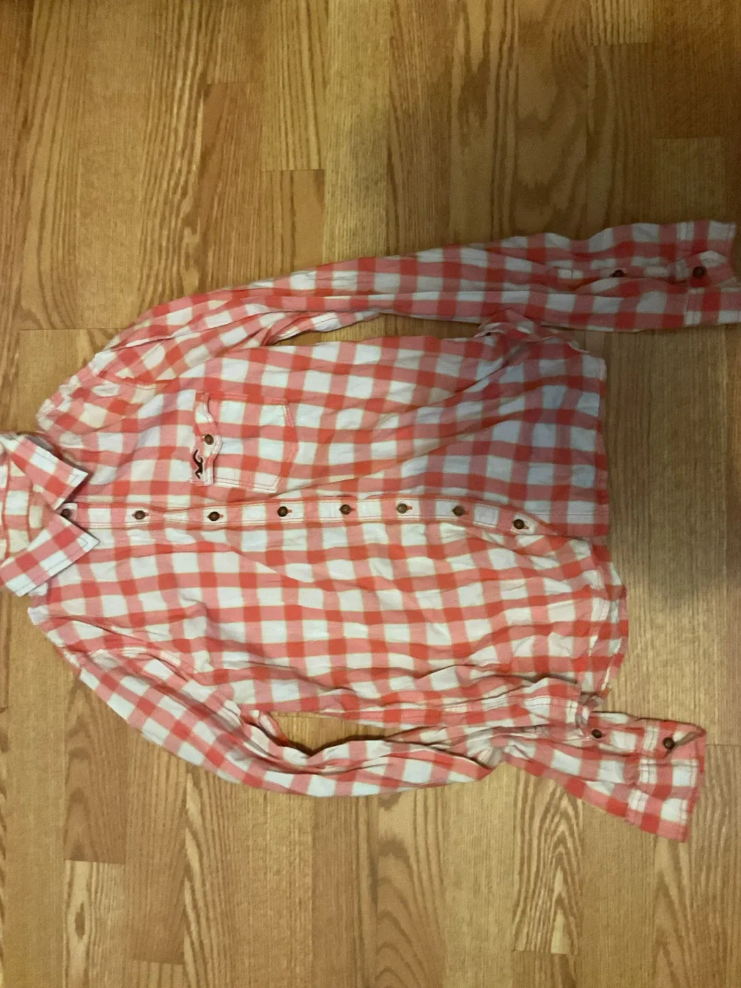 Hollister Red & White Plaid Shirt