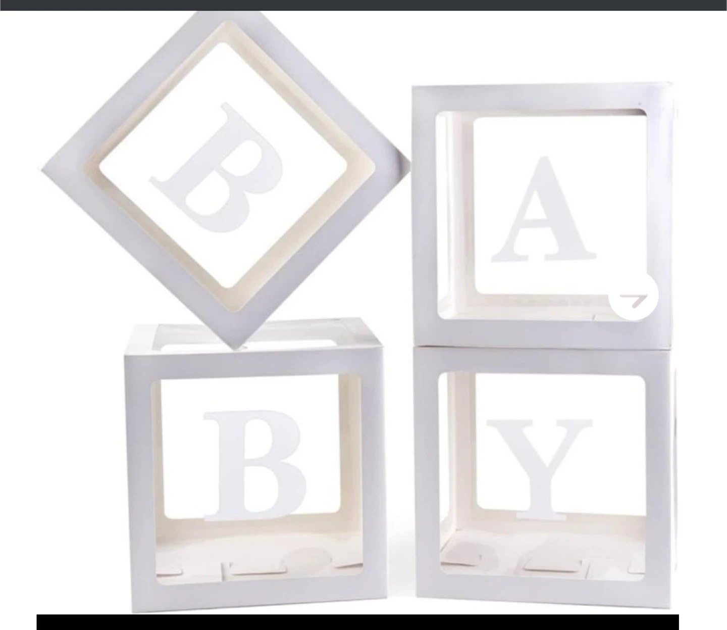 White Baby Letter Boxes - 4PCS