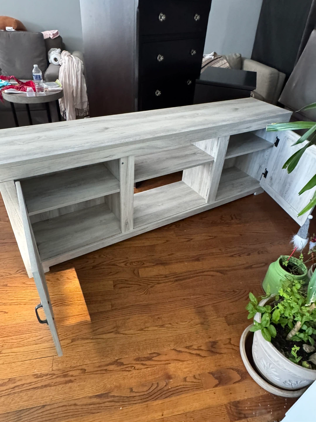 Whitewashed Wood TV Stand - 76" Length - photo 2