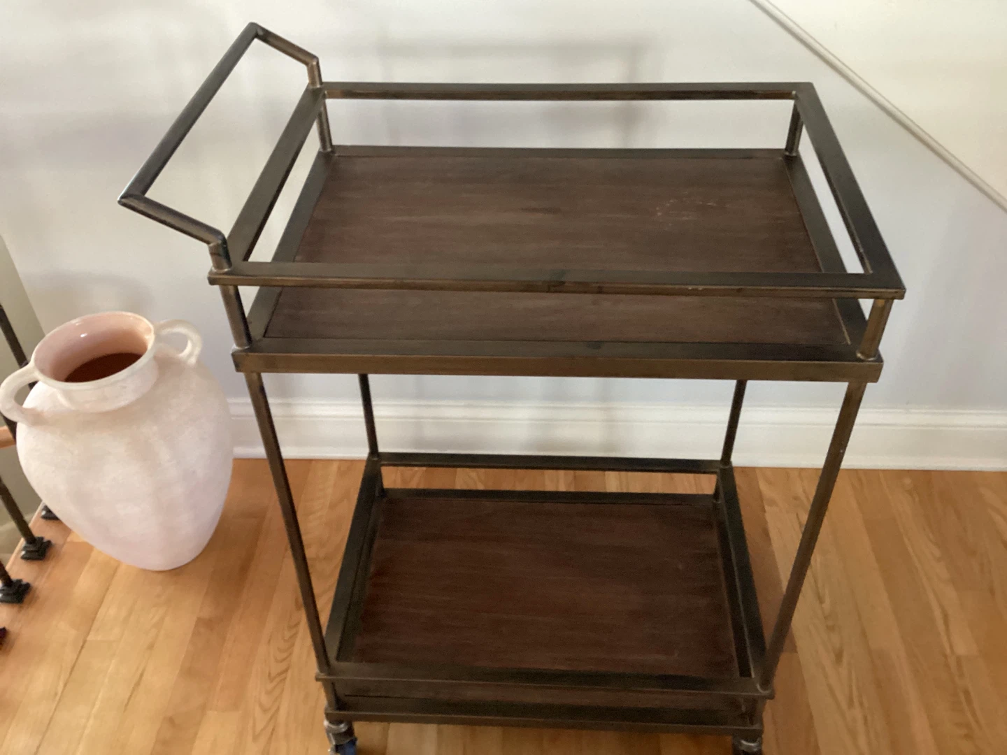 Rolling Bar Cart Serving Cart- Bronze Finish - photo 4
