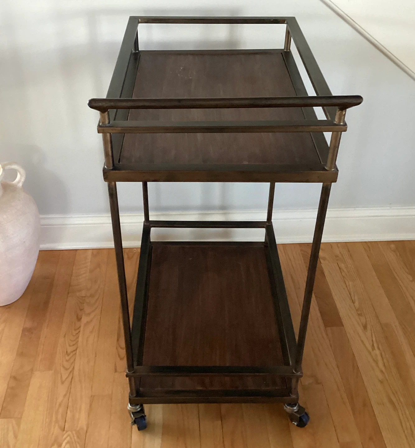 Rolling Bar Cart Serving Cart- Bronze Finish - photo 3