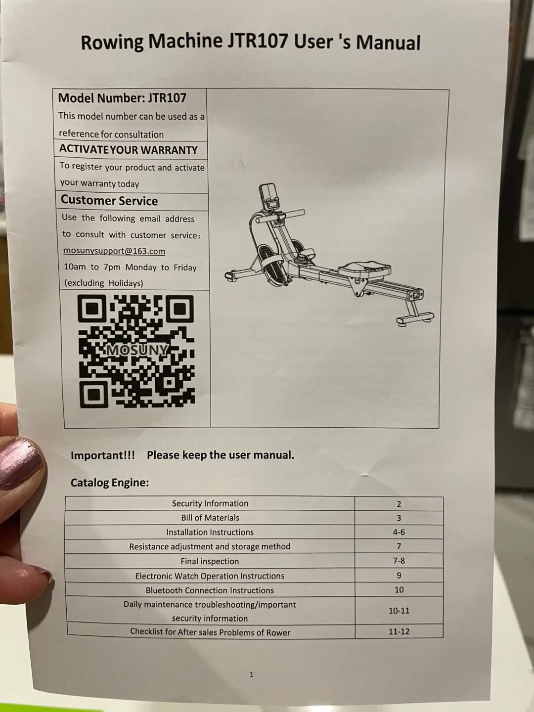 Sunny Health & Fitness JTR107 Rowing Machine image indicator(2)