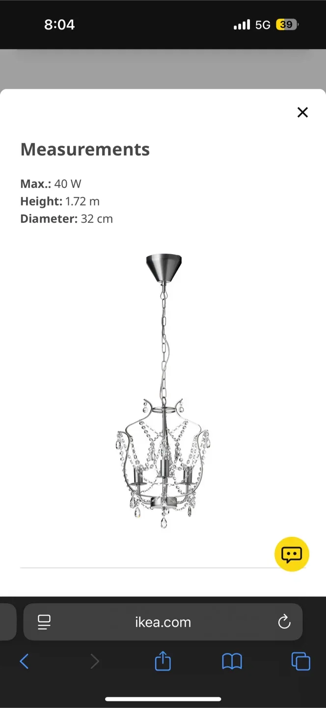 IKEA Kristaller 3 Arm Chandelier - Nowhere Else! image indicator(6)