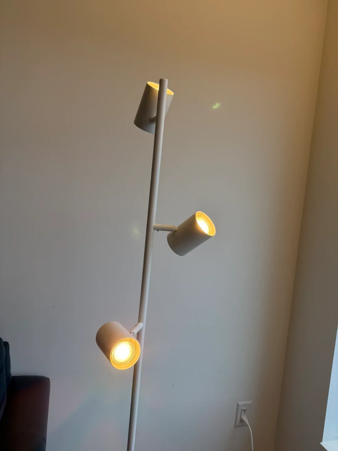 White Floor Lamp with 3 Adjustable Lights