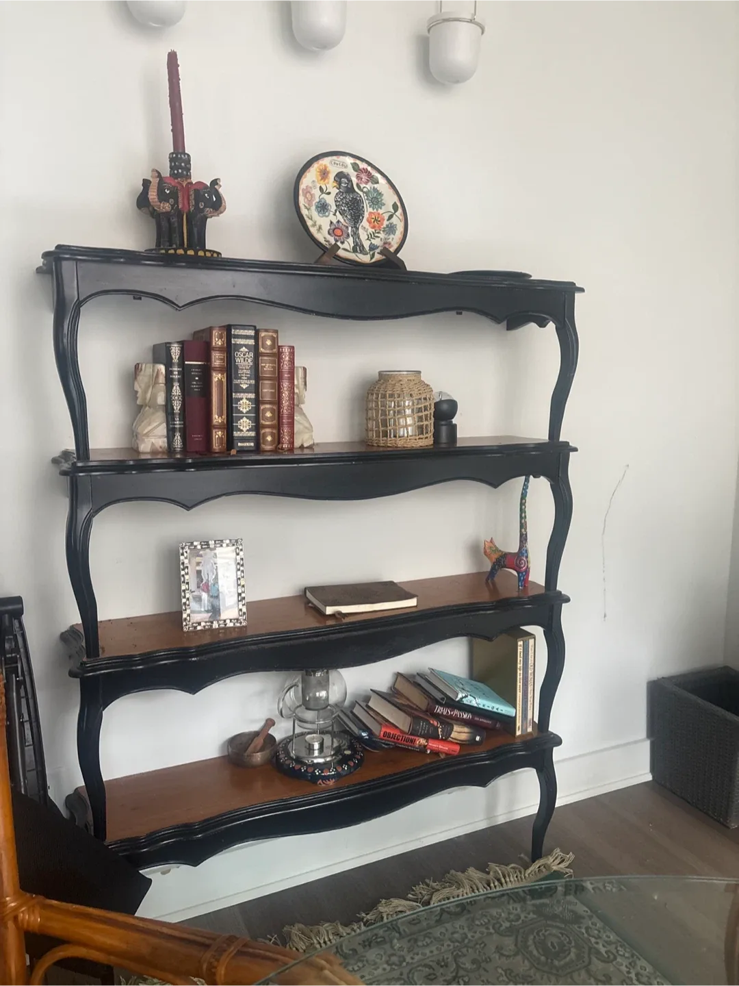 Black Wooden four Tier Shelf