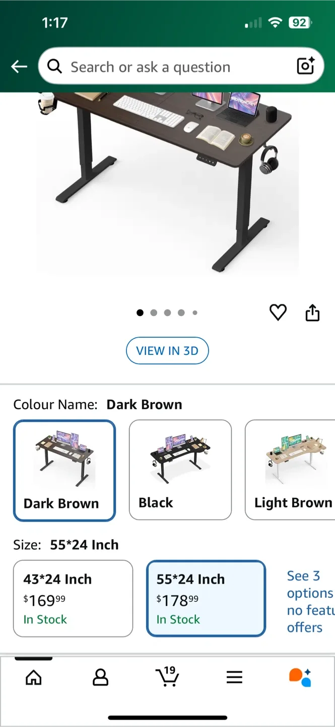 Adjustable Standing Desk - Dark Brown image indicator(4)