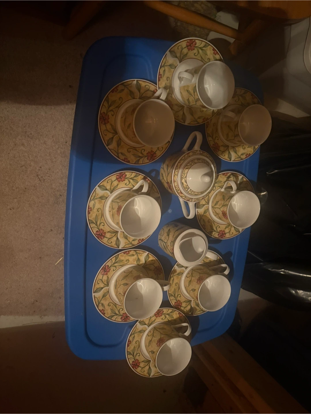 Vintage Floral Tea Set - 10 Cups & Saucers - photo 2