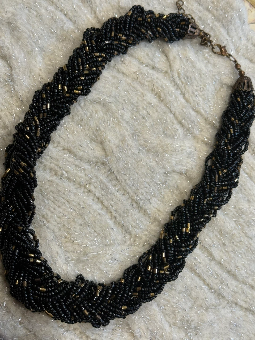 Beaded Necklace - Black & Gold - photo 2
