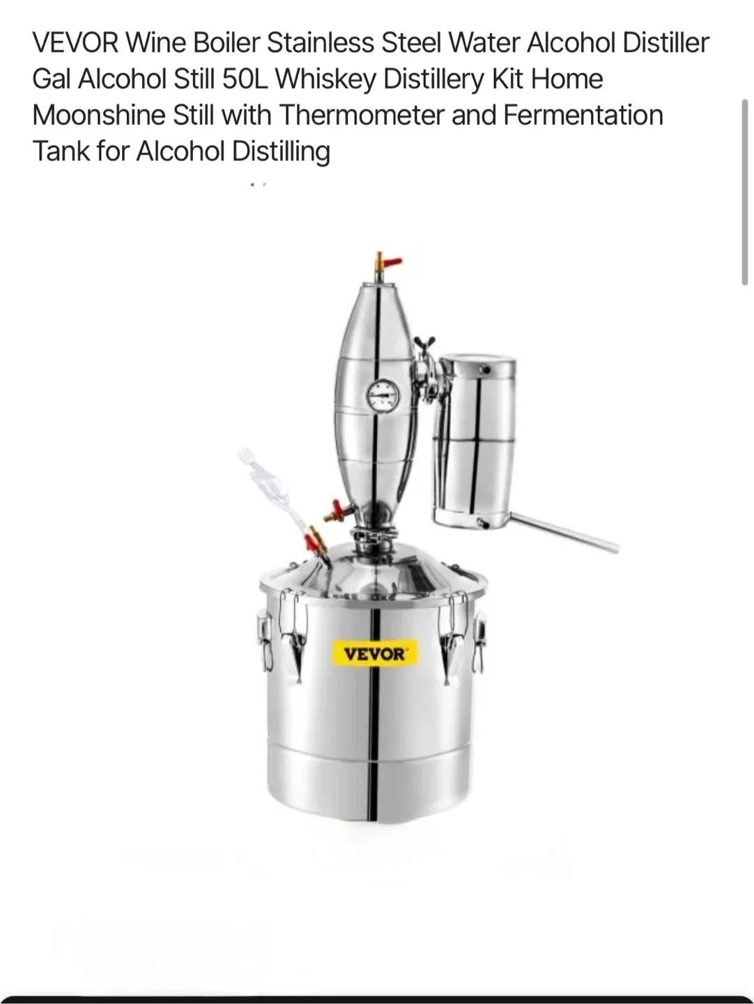 VEVOR 50L Alcohol Distiller Kit