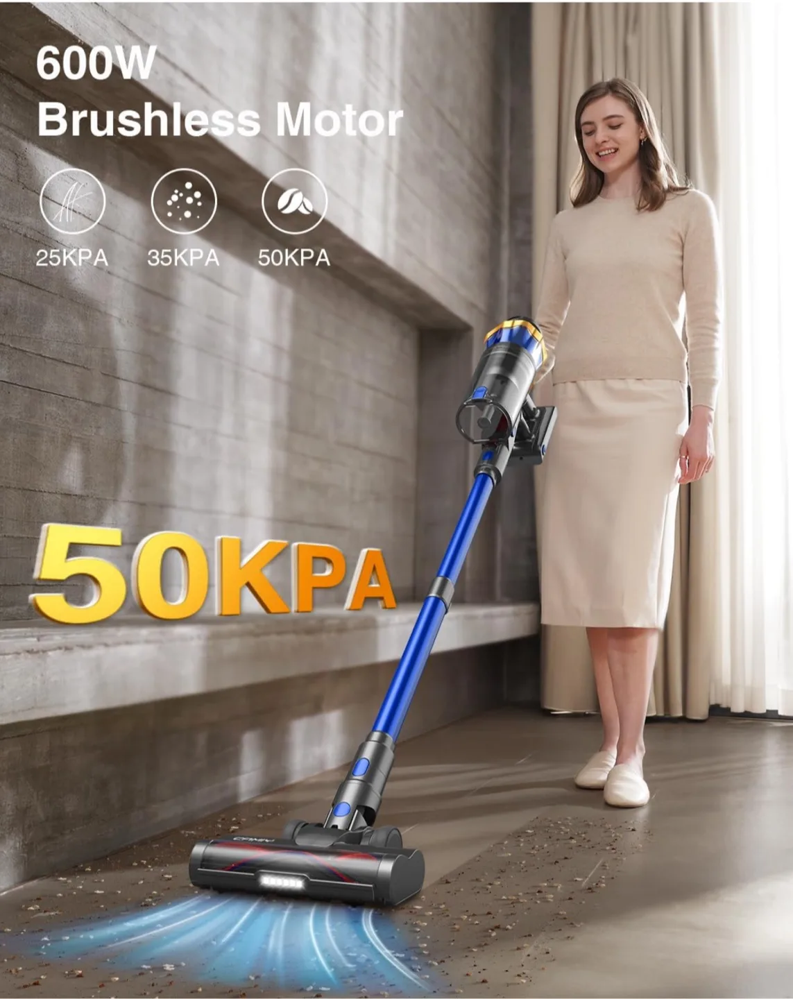 Brand New Cordless Vacuum Cleaner- 600W- 50KPA- 65 Mins Runtime image indicator(3)
