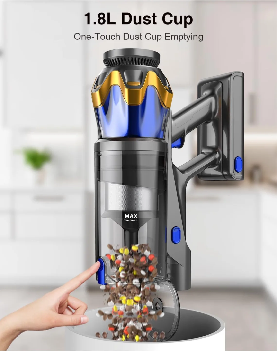 Brand New Cordless Vacuum Cleaner- 600W- 50KPA- 65 Mins Runtime image indicator(8)