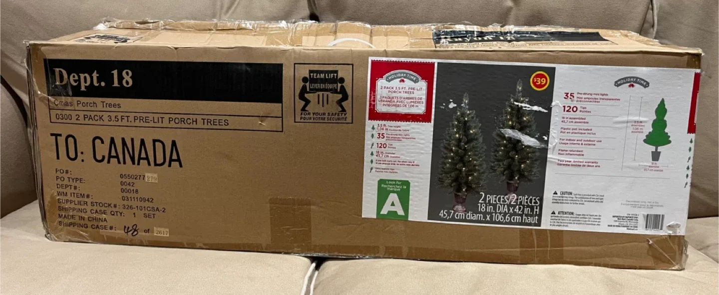 Holiday Time Pre-Lit Porch Trees (2 Pack) image indicator(2)