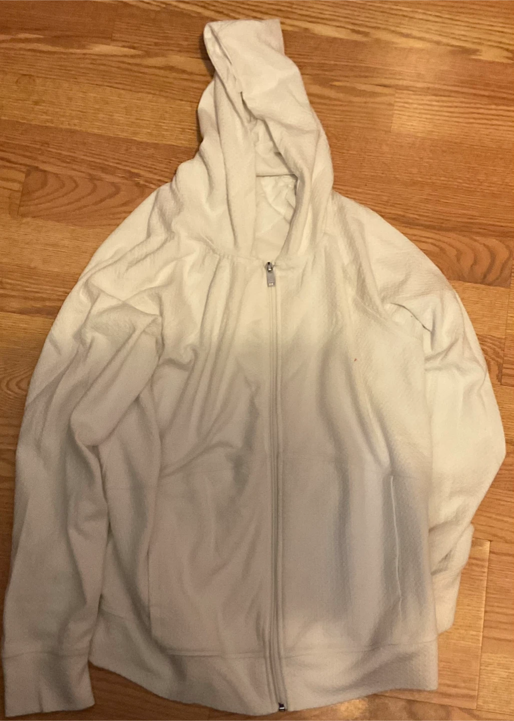 White Full Zip Hoodie