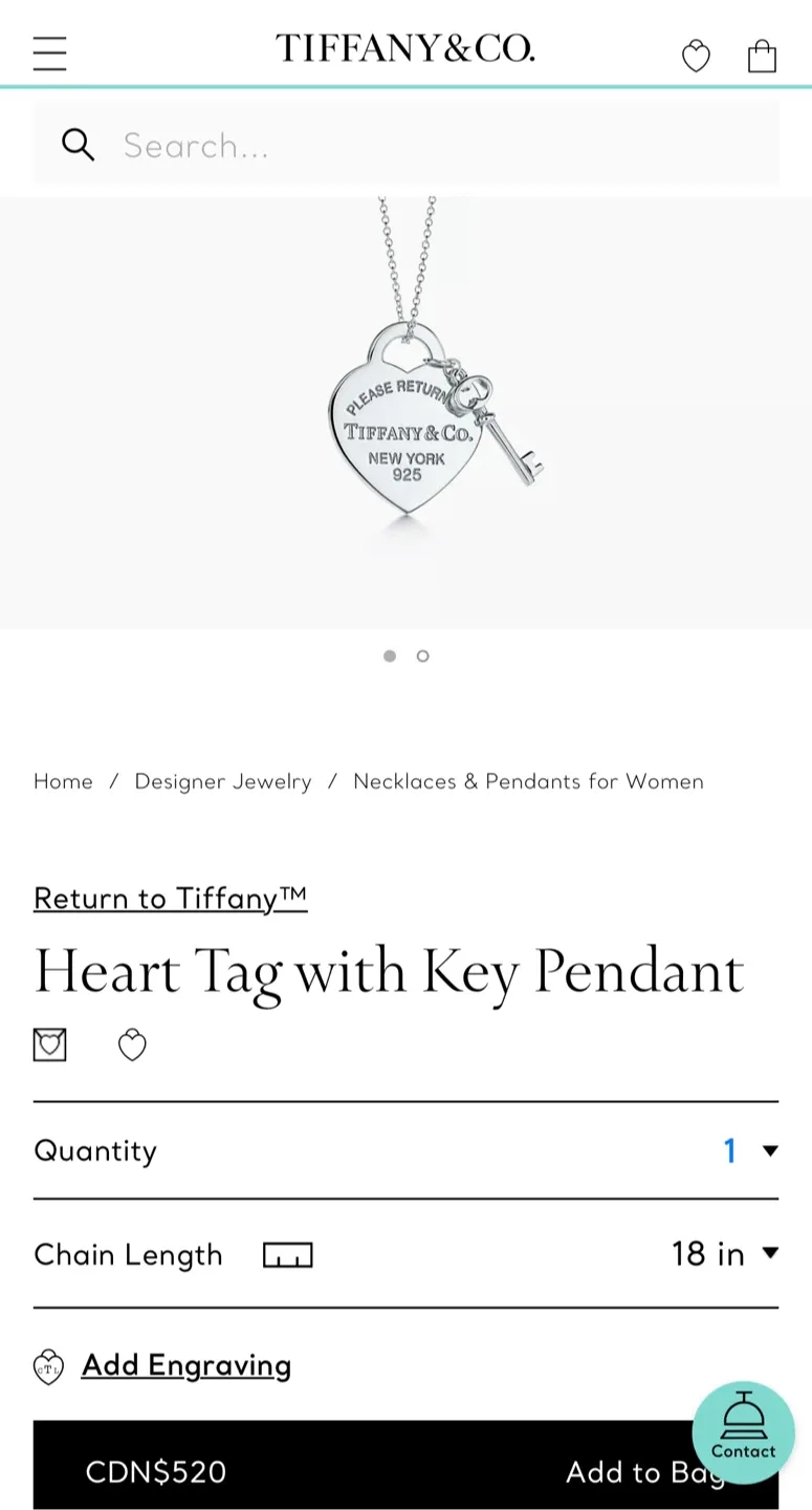 Tiffany & Co. Heart Tag with Key-PENDANT ONLY,NO CHAIN $80 image indicator(2)