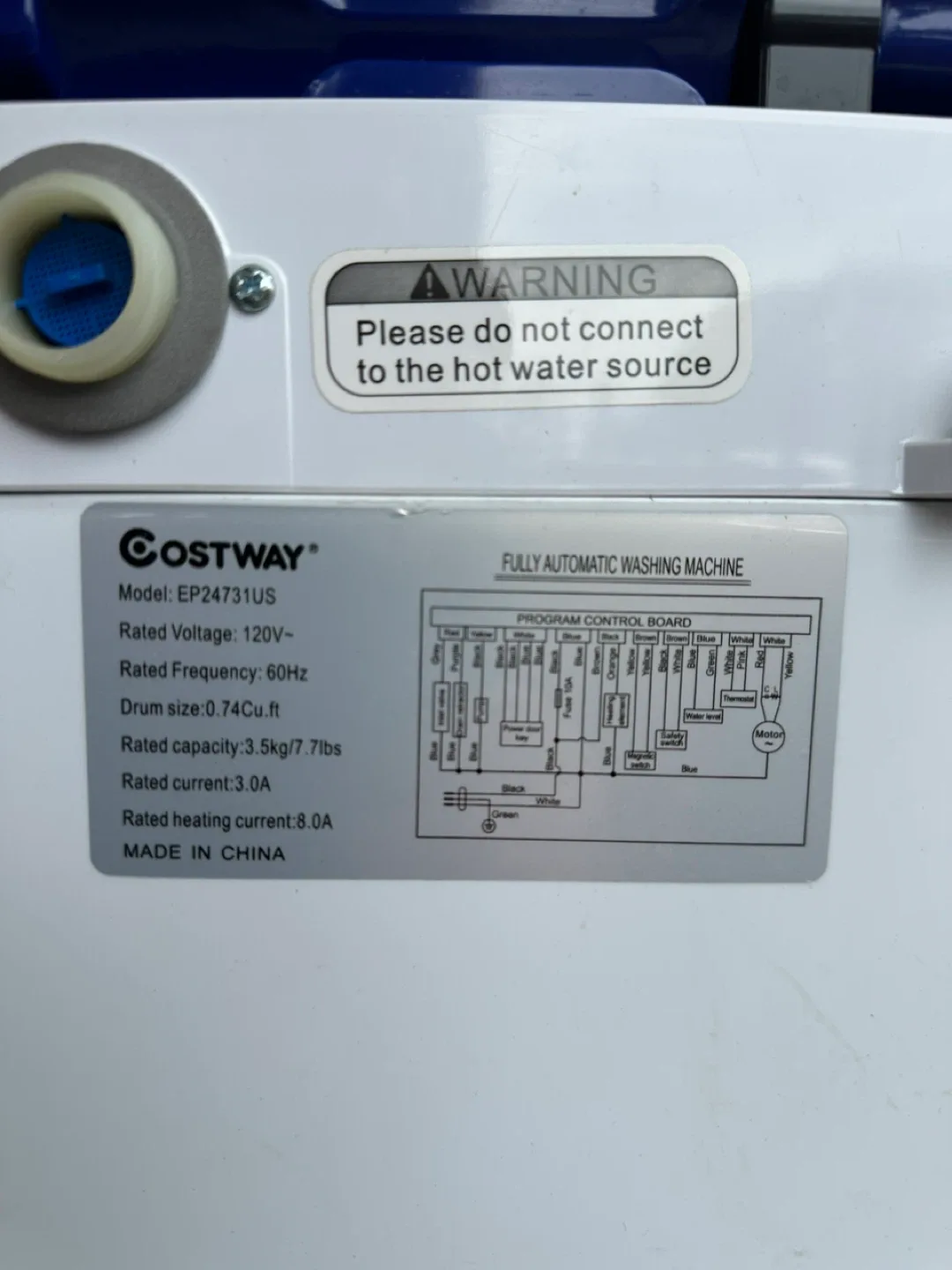 Costway Fully Automatic Washing Machine image indicator(5)