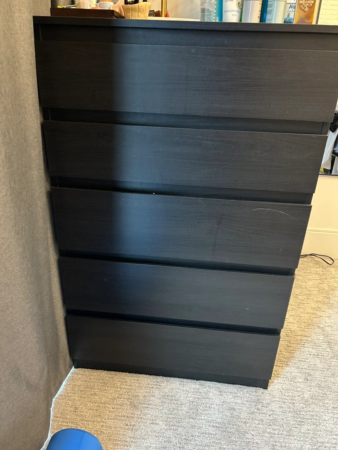 IKEA Black 5 Drawer Dresser