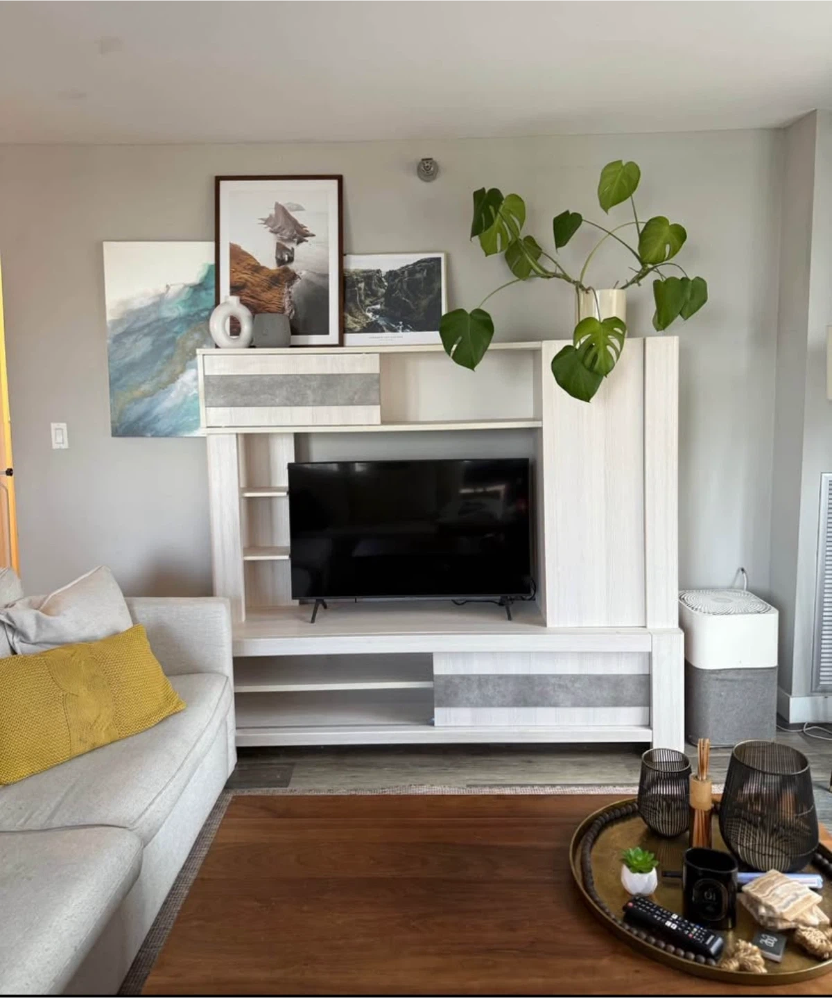 White Oak Entertainment Center / TV Stand with Storage