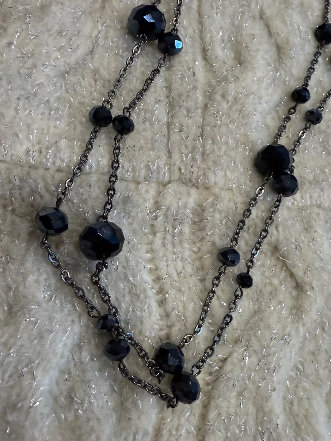 Black Beaded Chain Necklace - photo 5