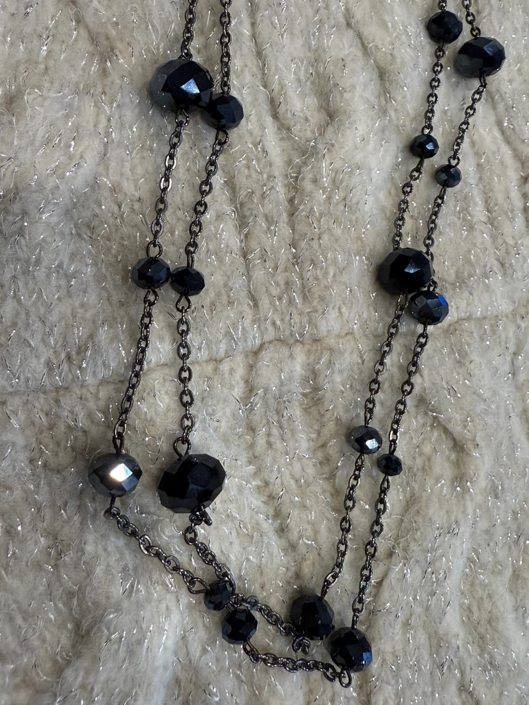 Black Beaded Chain Necklace - photo 4