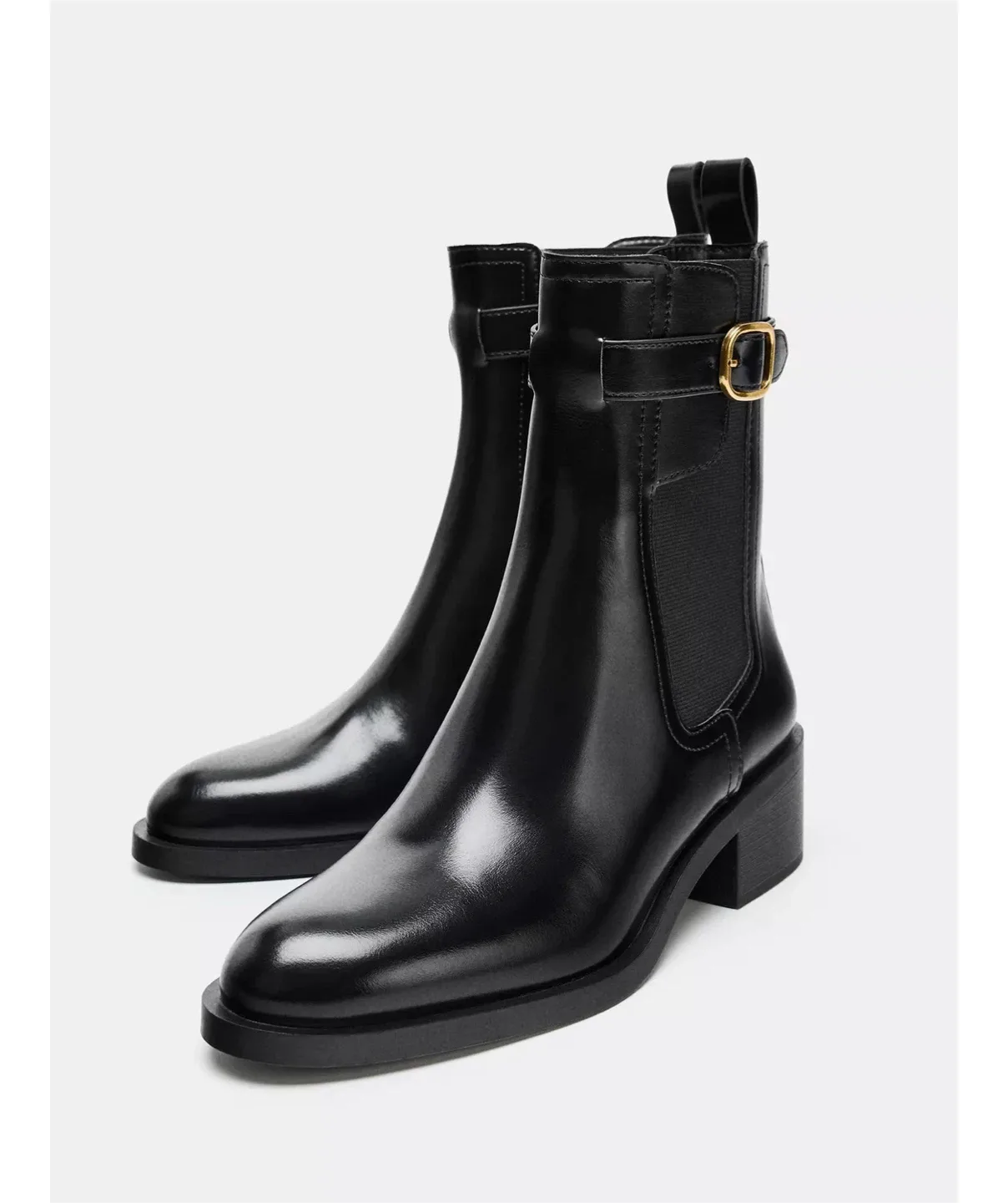 Zara Black Heeled Chelsea Boots - size 10 image indicator(3)