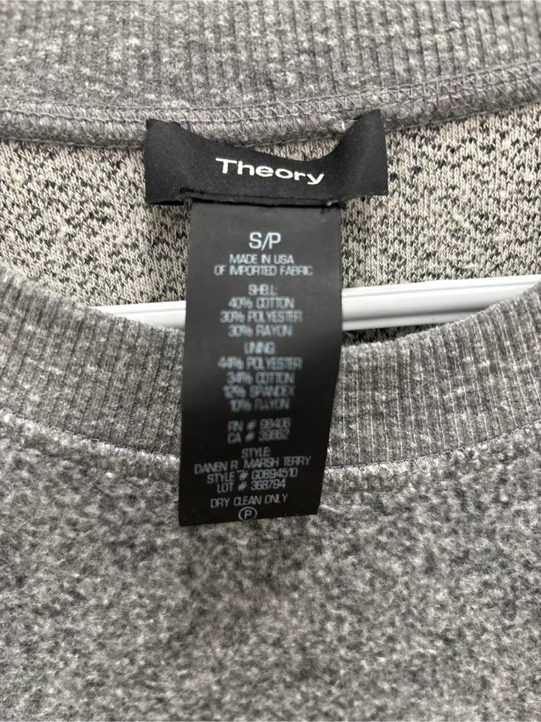 Theory Grey Cotton Blend Crewneck - Size S/P image indicator(2)
