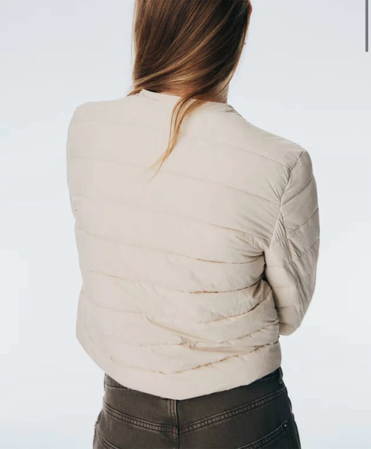 Quilted light beige jacket H&M, size XL image indicator(6)