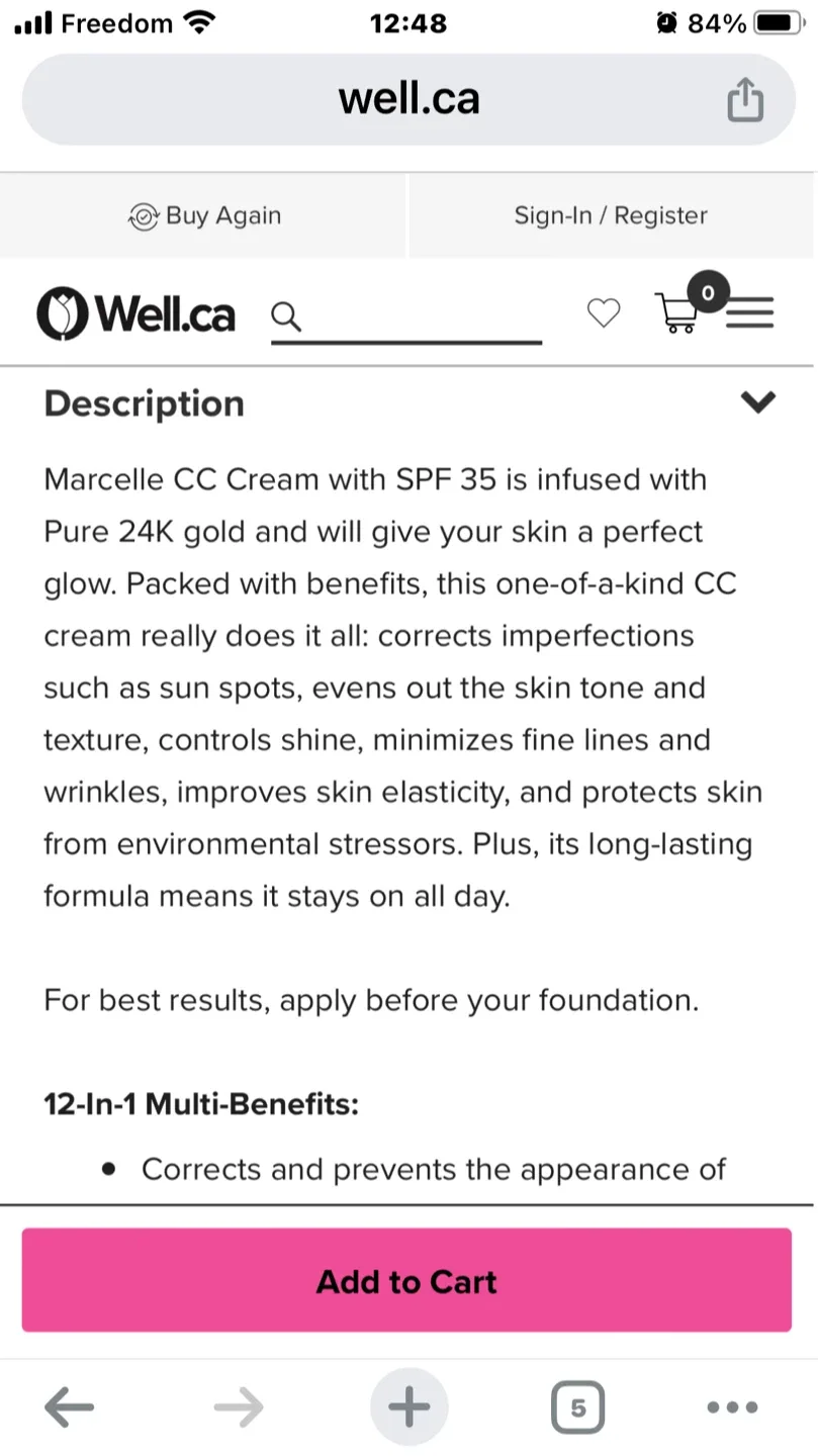 Made in Canada Marcelle CC Cream Light to Medium — Light Beige image indicator(8)