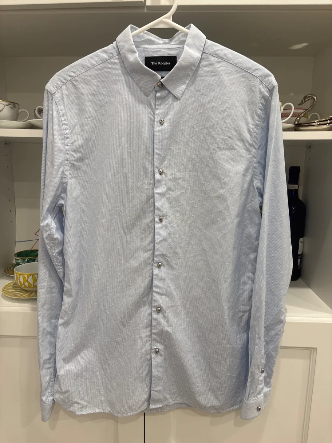 The Kooples Light Blue Skull Button Shirt size M