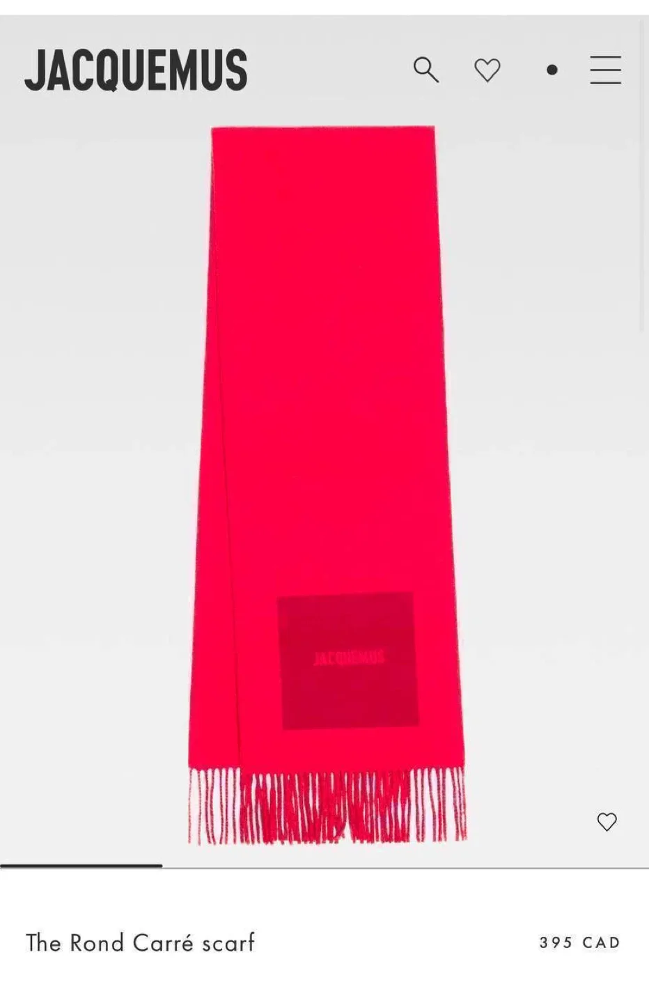 Jacquemus Le Rond Carré Scarf - Red image indicator(9)
