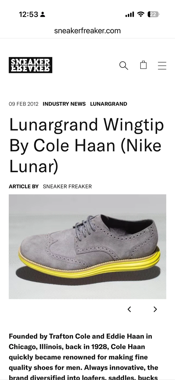 Cole Haan Lunargrand (Nike) Wingtip, Size 9.5 - photo 2