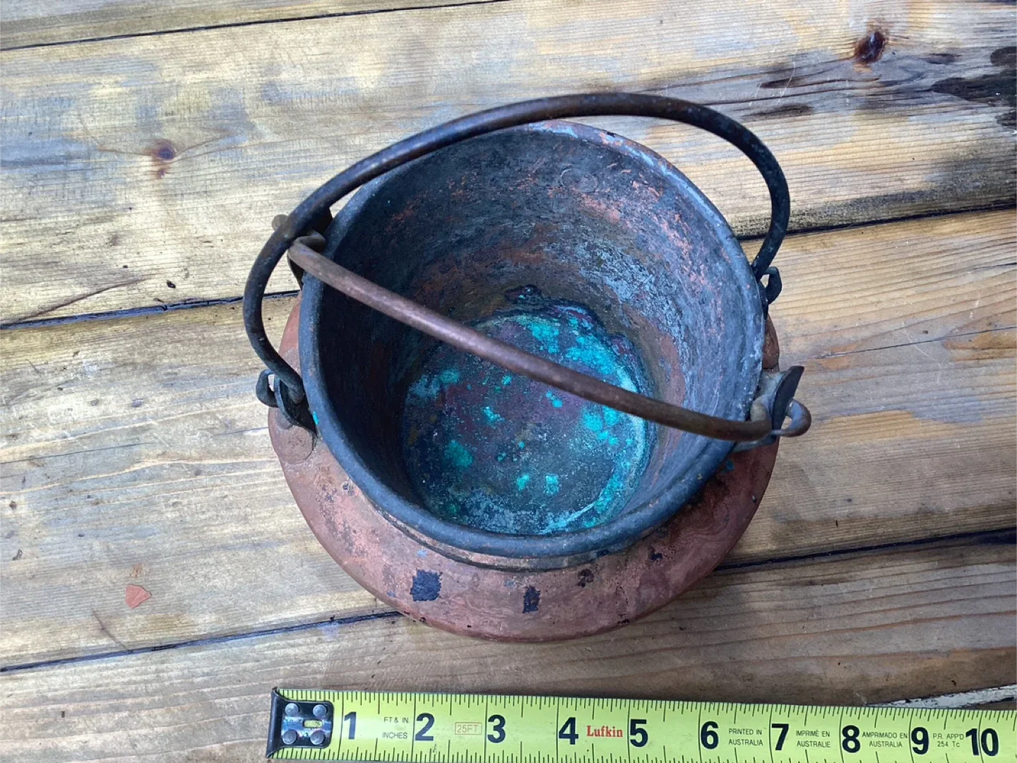 2 Very Rare Antique Solid Copper Glue Pot & Companion Bain-Marie image indicator(2)