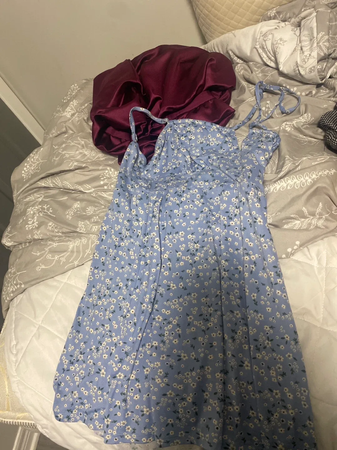 Blue Floral Print Sundress