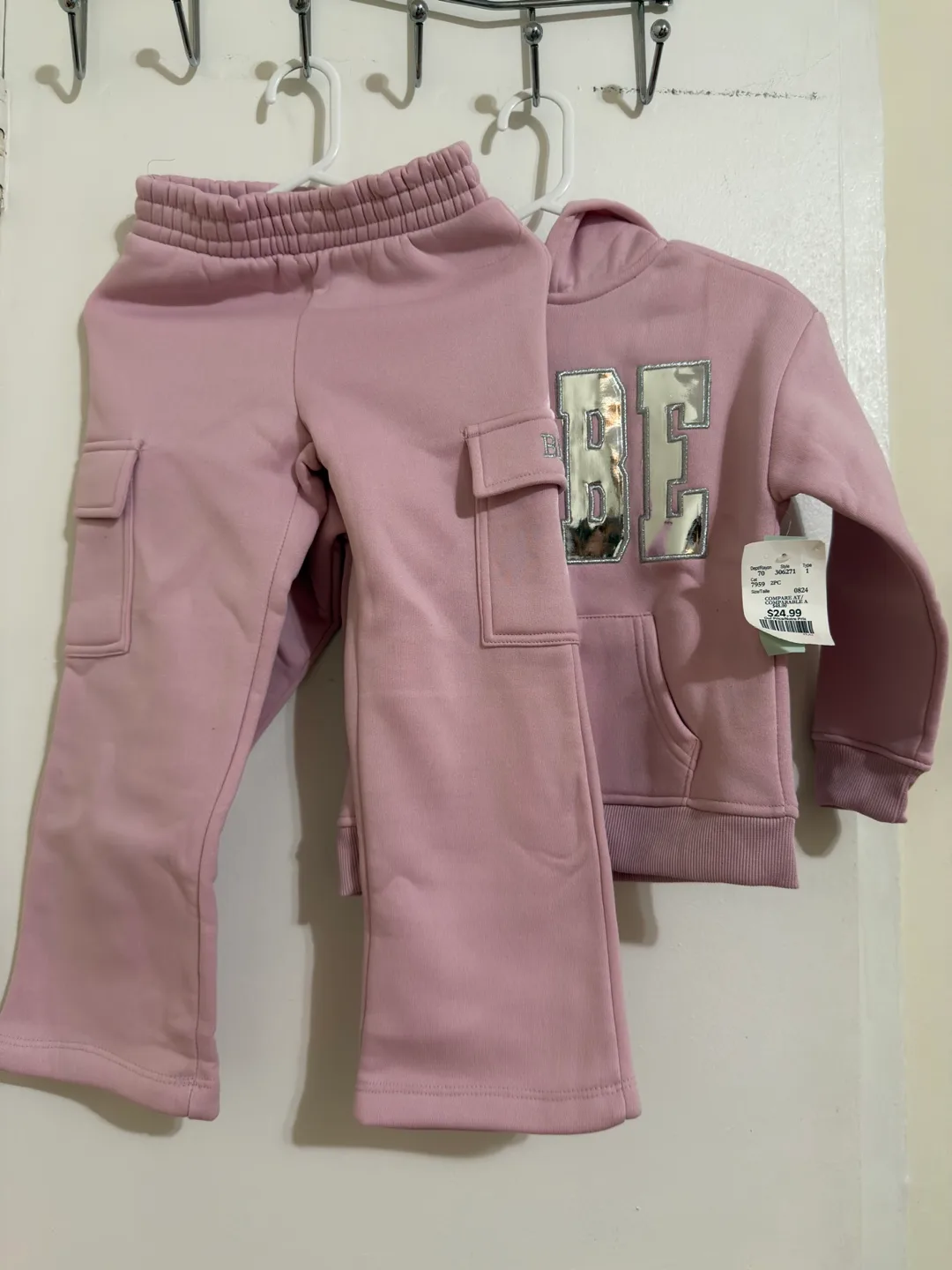 Bebe Girls Pink Hoodie & Pants Set (4 years old)
