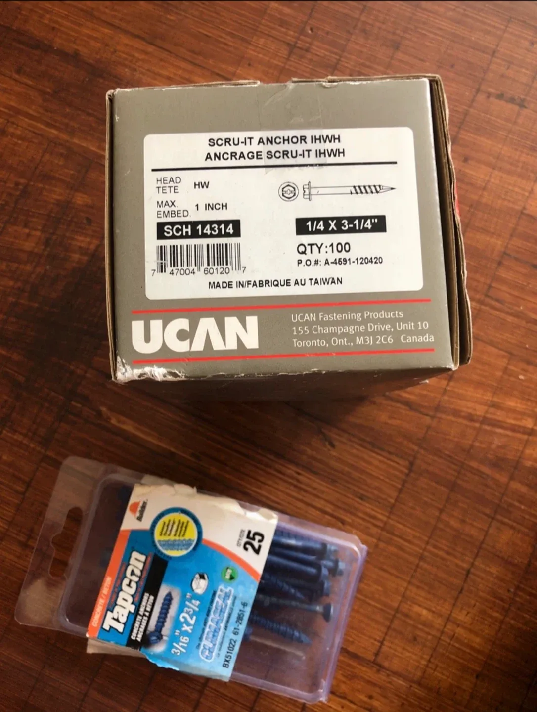 UCAN Scru-It Anchor IWHW & Tapcon Screws image indicator(2)