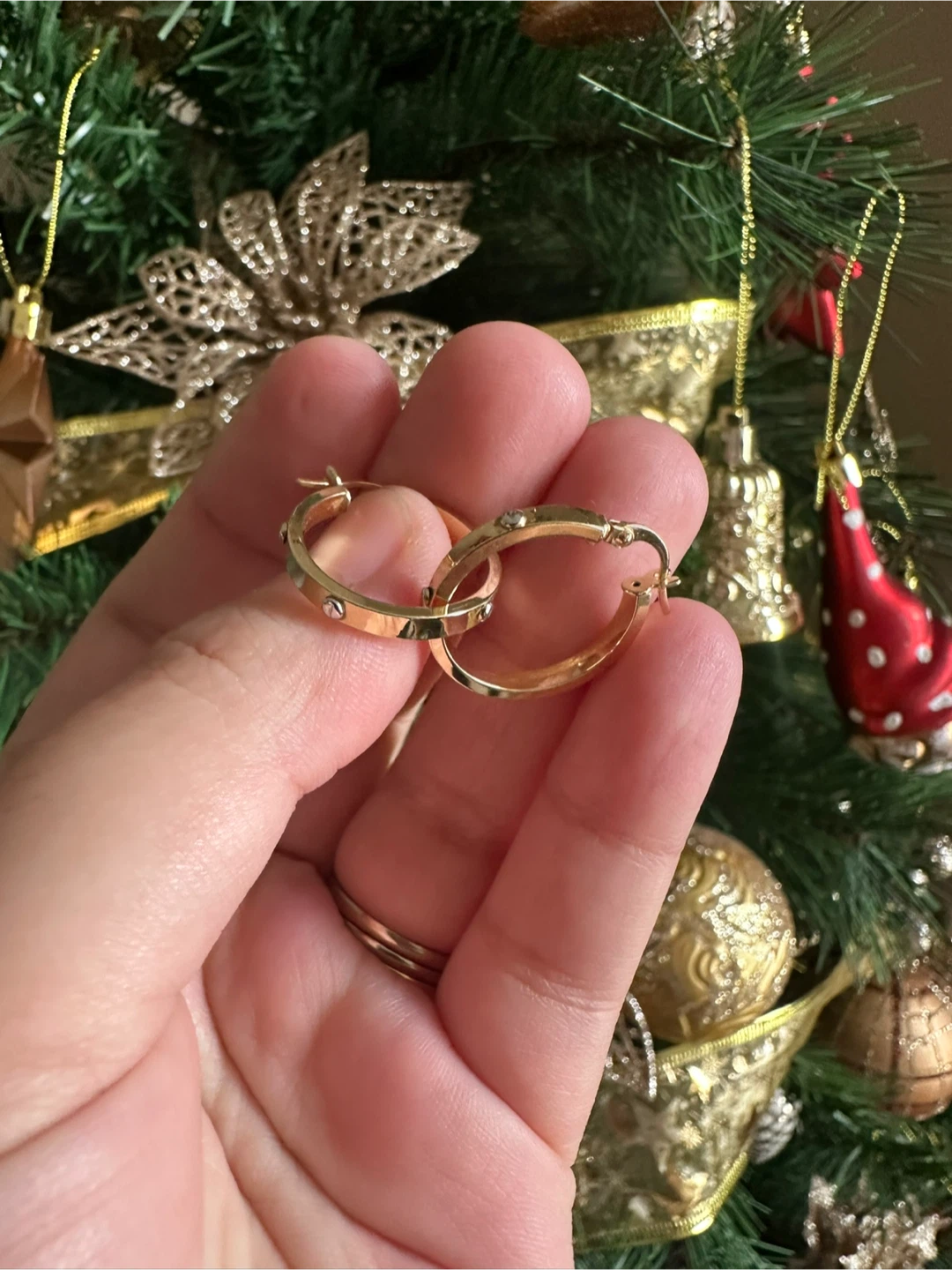 18K Two toned hoops - photo 2