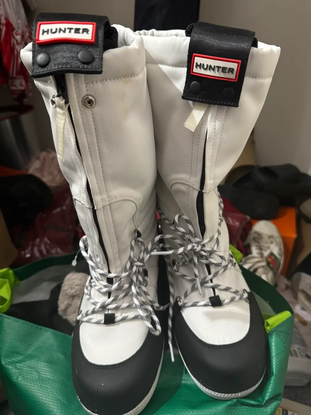 Brand new women Hunter Snow Boots - White & Black Size 9
