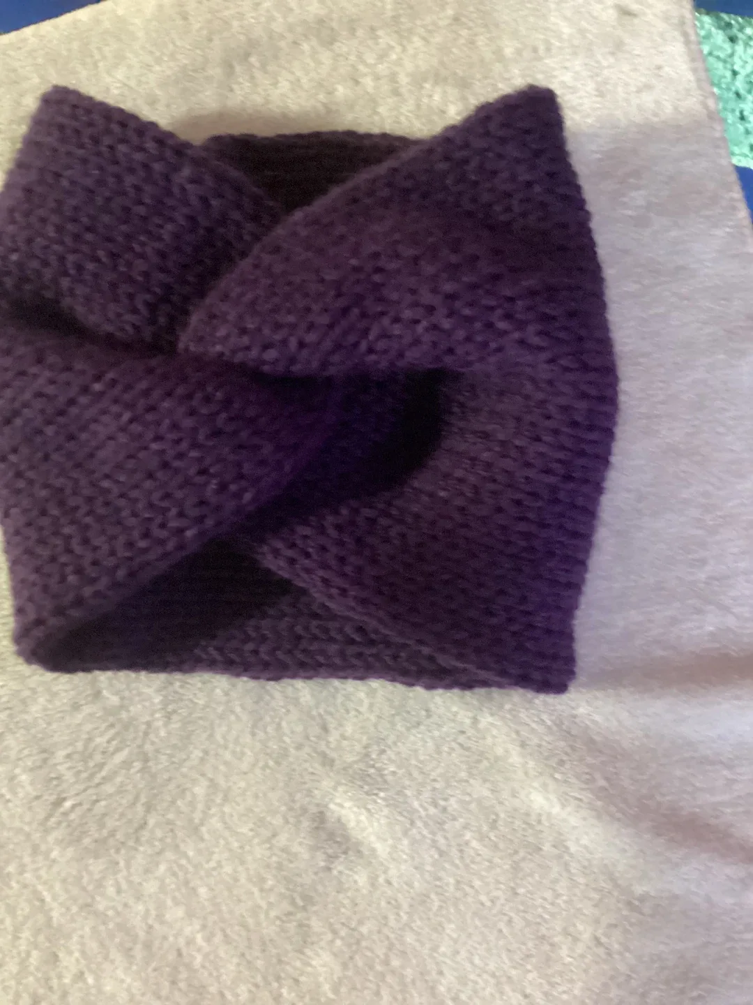 Handmade Knitted Purple Headband