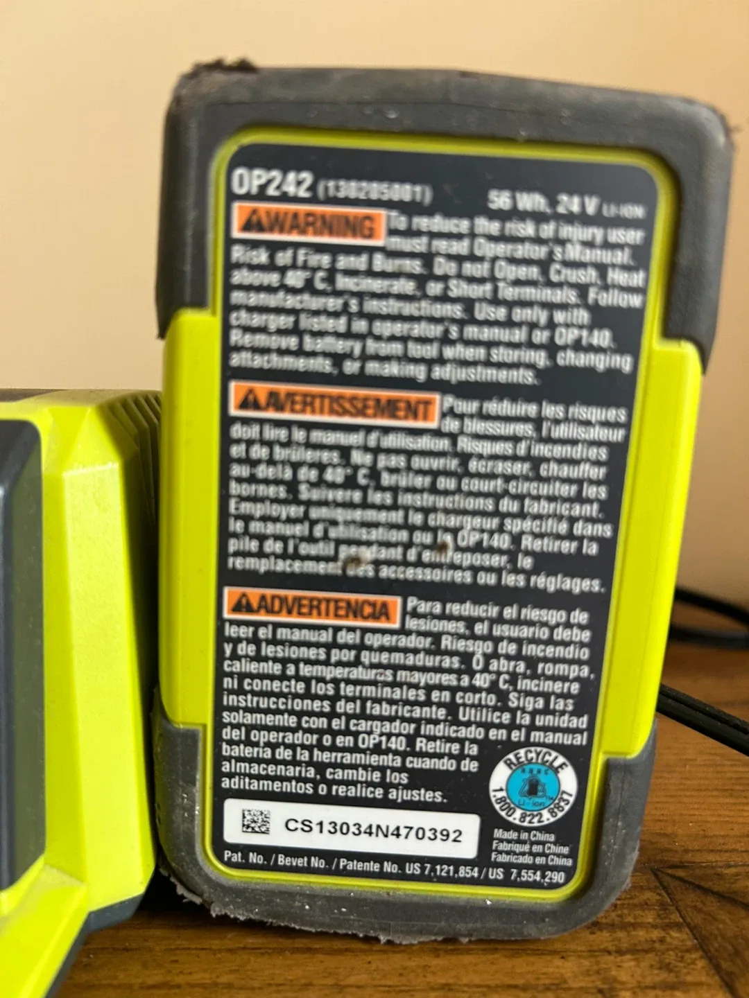 Ryobi 24V Lithium Battery Charger and Battery image indicator(2)