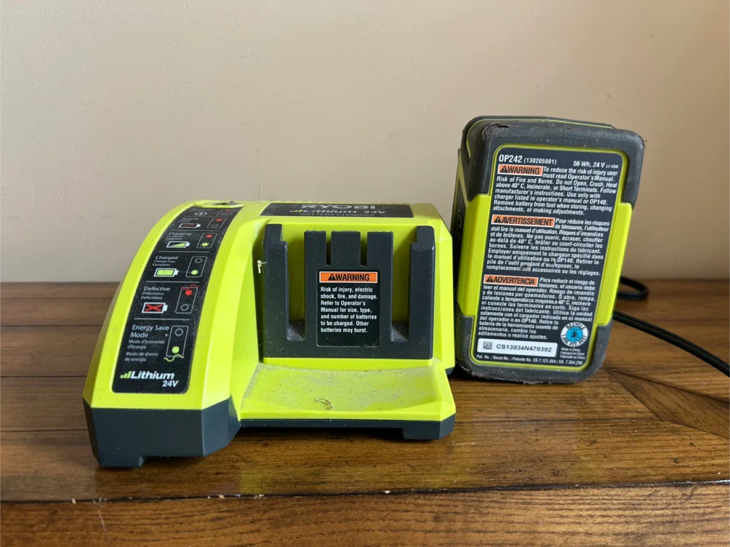 Ryobi 24V Lithium Battery Charger and Battery image indicator(3)