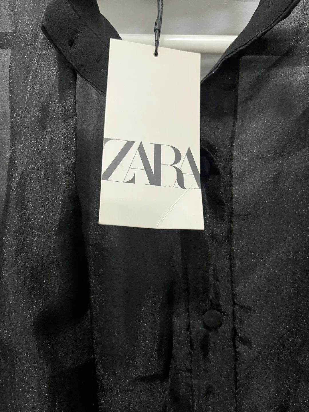Zara Black Sheer Blouse - Size L image indicator(3)